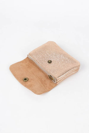Coin Purse Metallic Rose