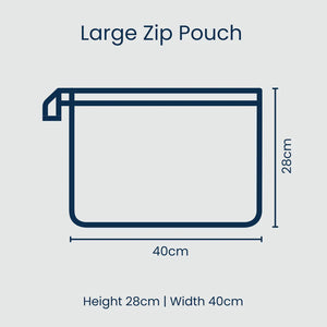 Large Zip Pouch - Blue Palm