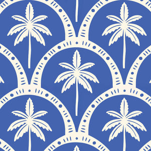 Large Zip Pouch - Blue Palm
