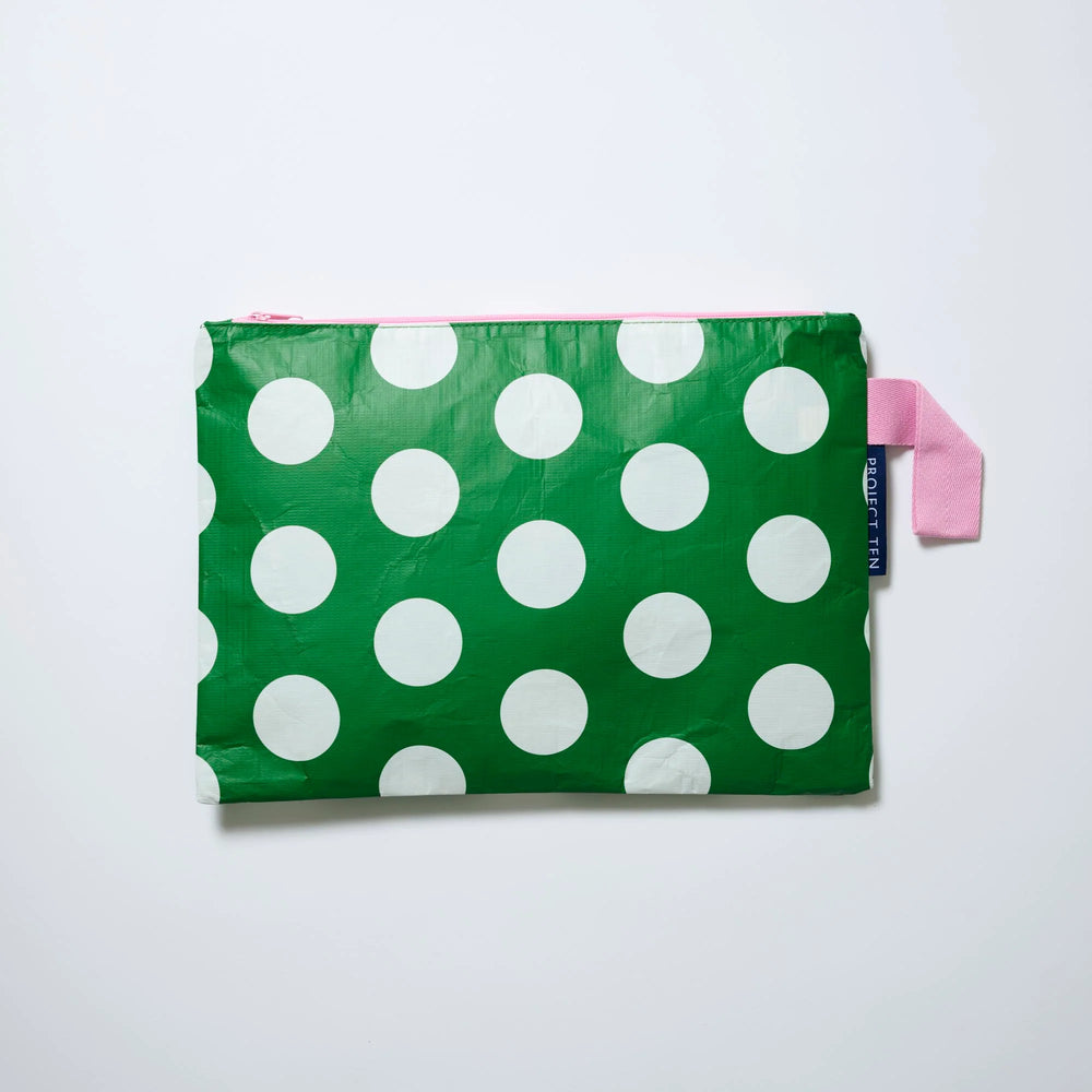 Large Zip Pouch - Polka Dot