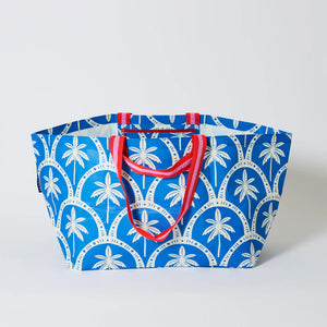 Oversized Tote - Blue Palm