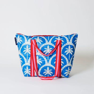 Zip Medium Tote - Blue Palm