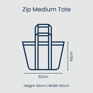 Zip Medium Tote - Square Garden
