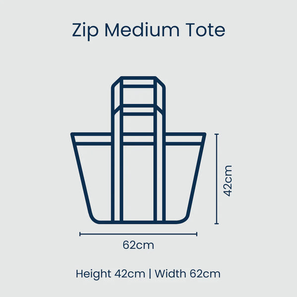 Zip Medium Tote - Square Garden