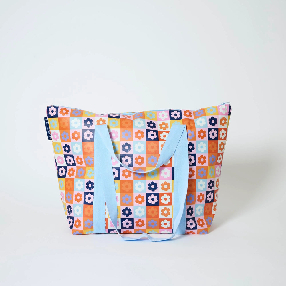 Zip Medium Tote - Square Garden
