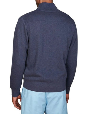 Sacker Rib Half Zip Sweater - Dark Indigo Melange