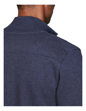 Sacker Rib Half Zip Sweater - Dark Indigo Melange