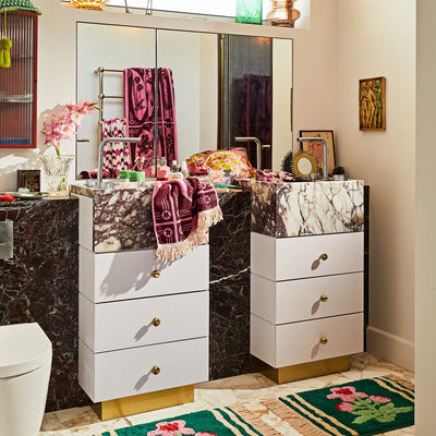 Bathroom with Gigi Hand Towel - Cosmo Pink