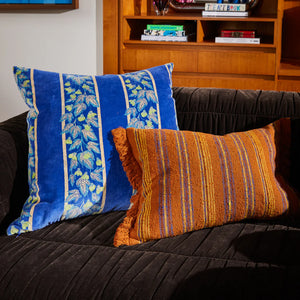 Agata Velvet Cushion - Ultramarine