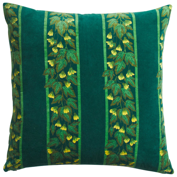 Agata Velvet Cushion - Verdant