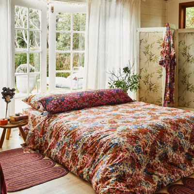 Aisha Cotton Quilt Cover - Ginger