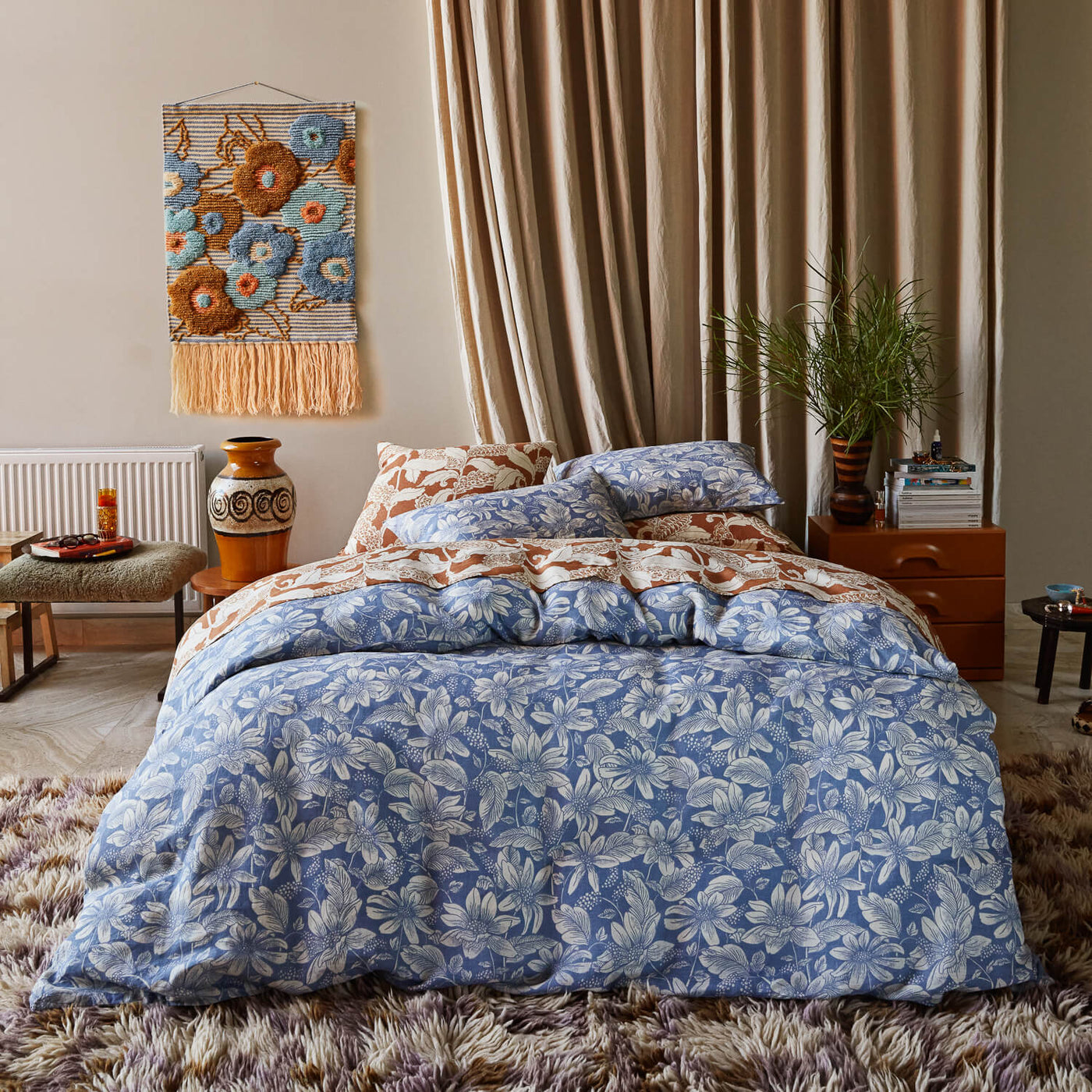 Amrita Linen Quilt Cover Set - Smoke