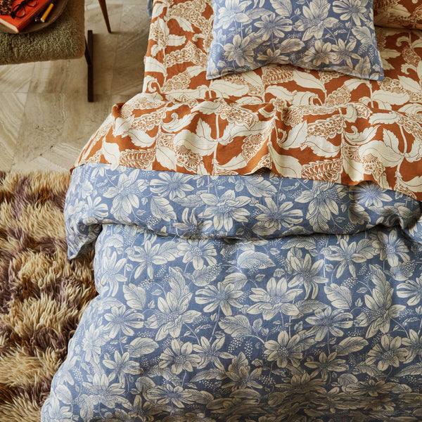 Amrita Linen Quilt Cover Set - Smoke