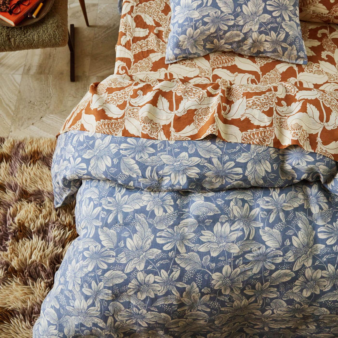 Amrita Linen Quilt Cover Set - Smoke
