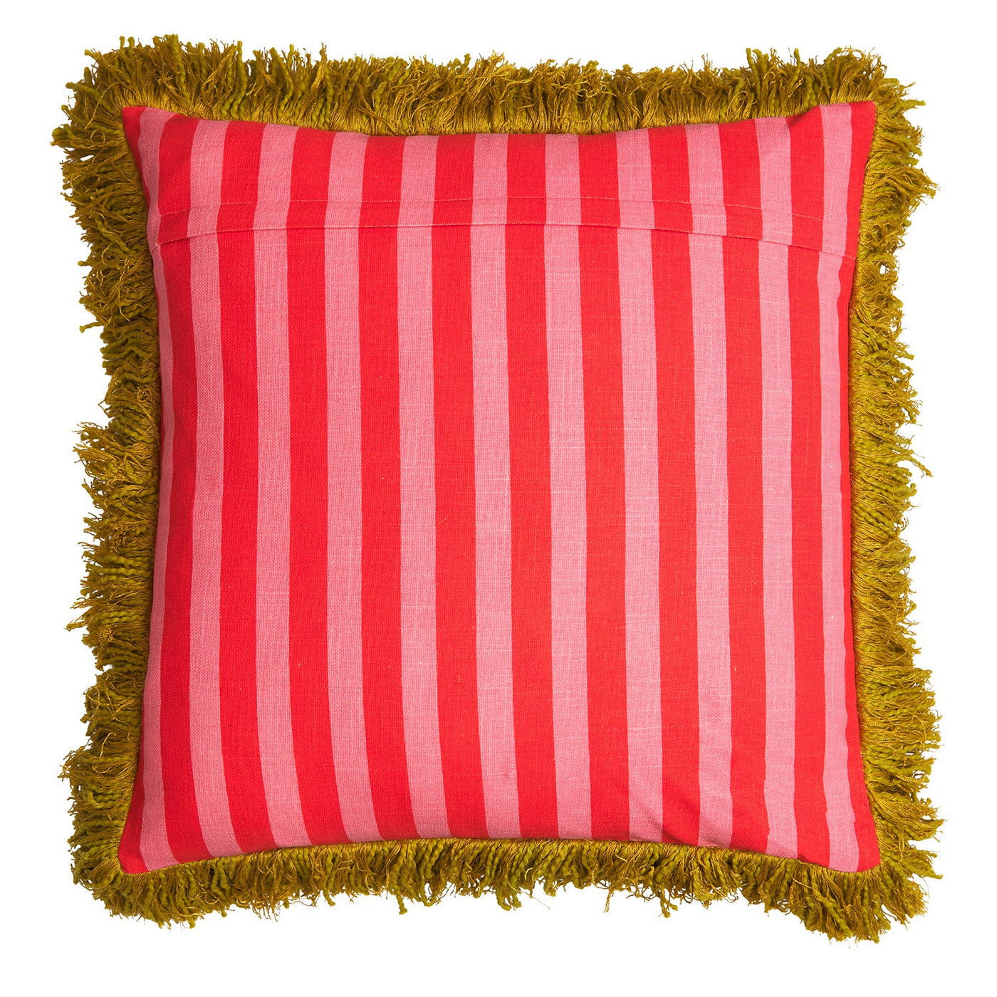 Annette Embroidered Cushion - Cosmo Pink back details