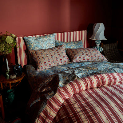 Antonella Cotton Pillow Case Set - Crimson
