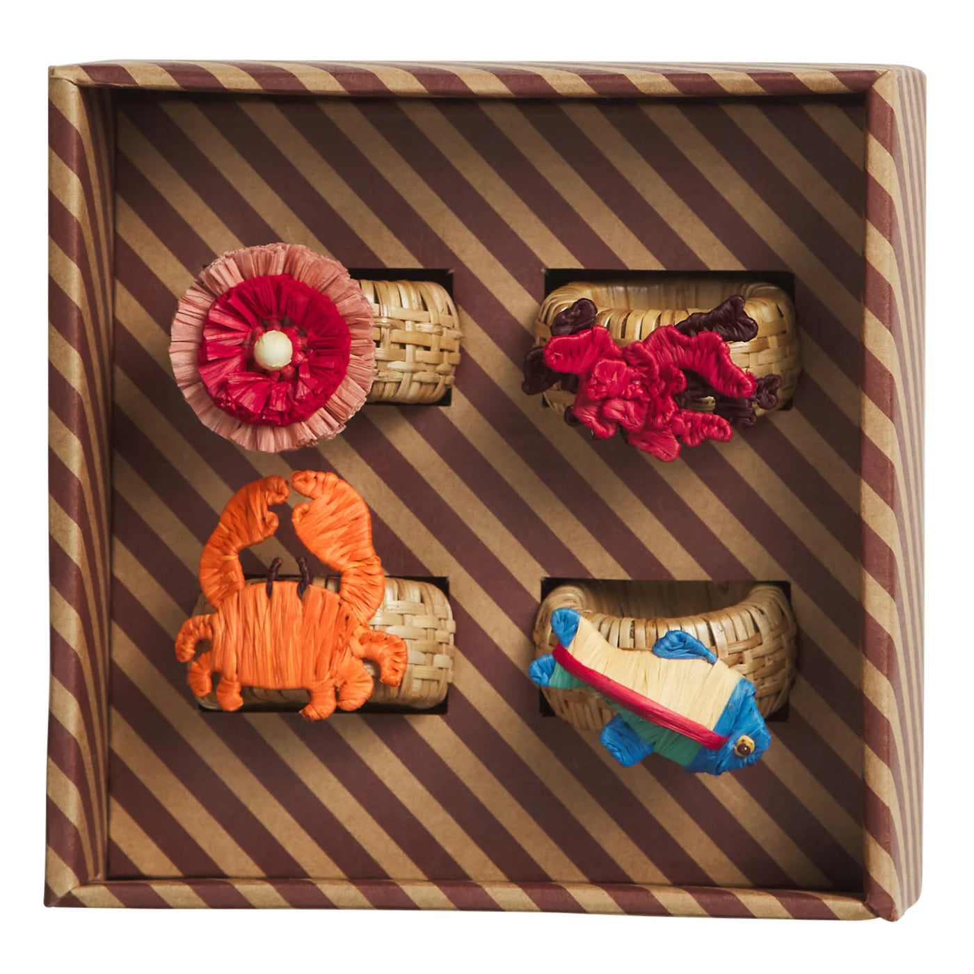 Aria Napkin Ring Set - Flame