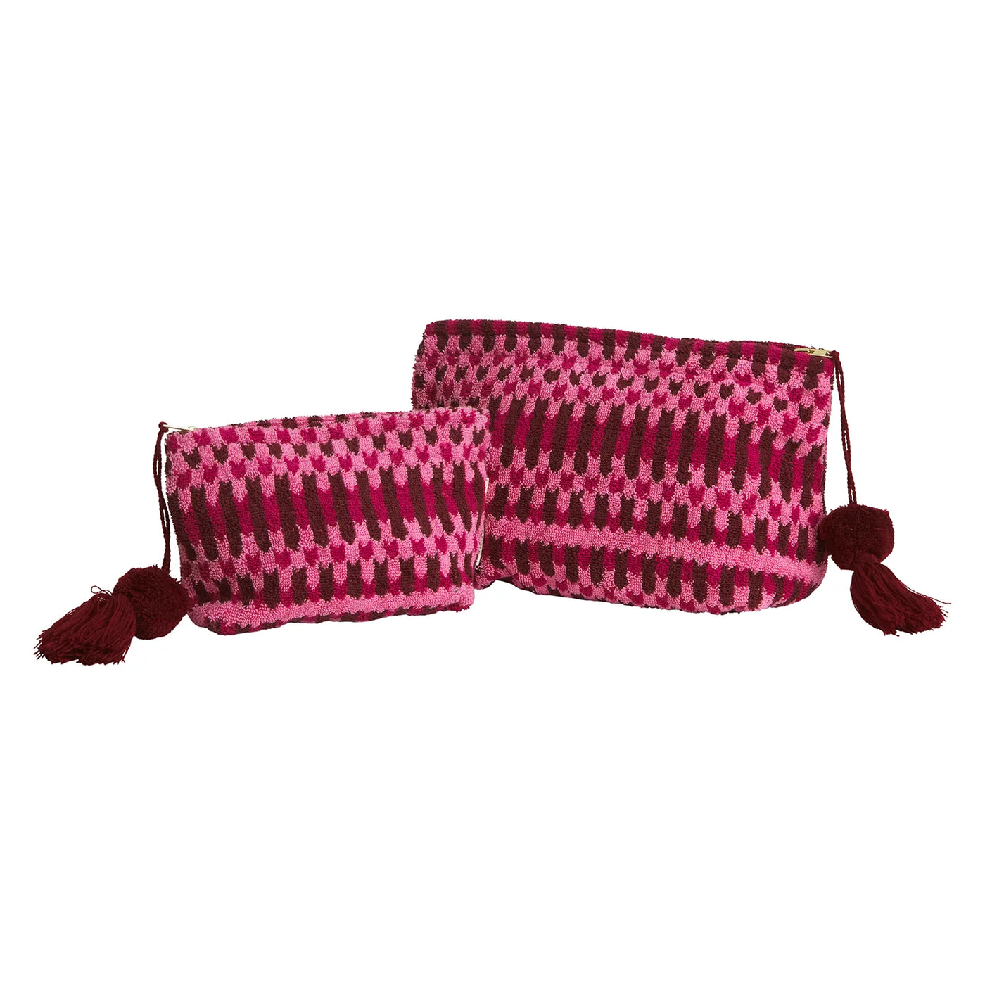 Different size Arlette Terry Pouch - Cosmo Pink 