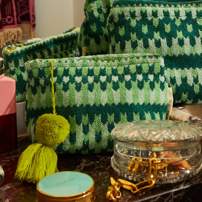 Closer look of small Arlette Terry Pouch - Jade