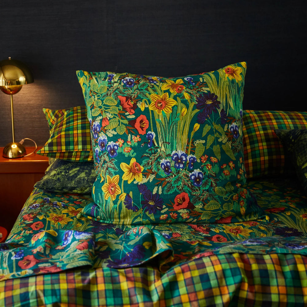 Babette Linen Euro Pillowcase Set - Verdant