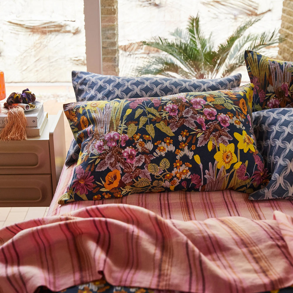 Babette Linen Pillowcase Set - Ink