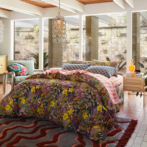 Babette Linen Quilt Cover - Ink