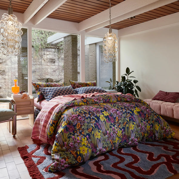 Babette Linen Quilt Cover - Ink