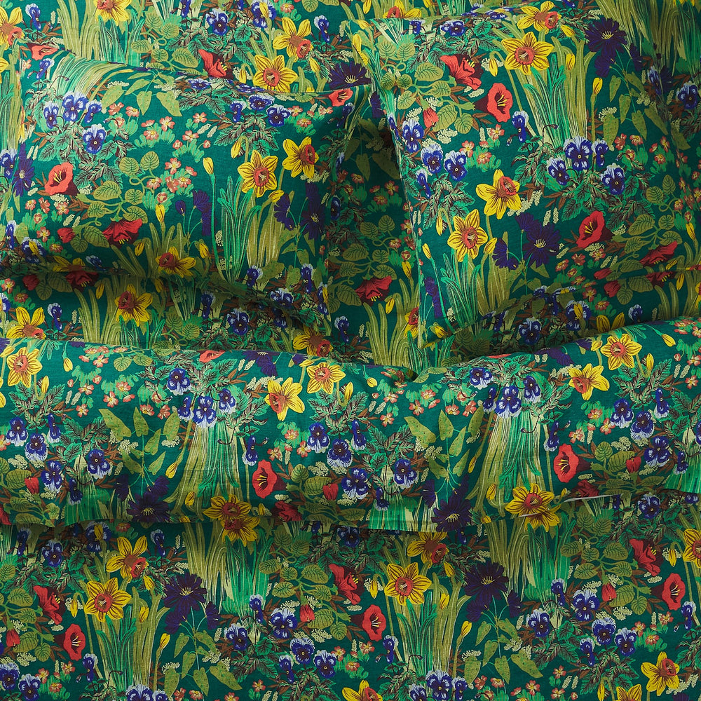 Babette Linen Quilt Cover - Verdant
