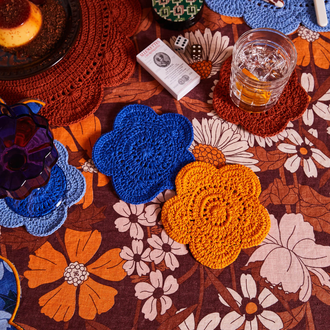 Chumo Crochet Coaster Set - Lapis