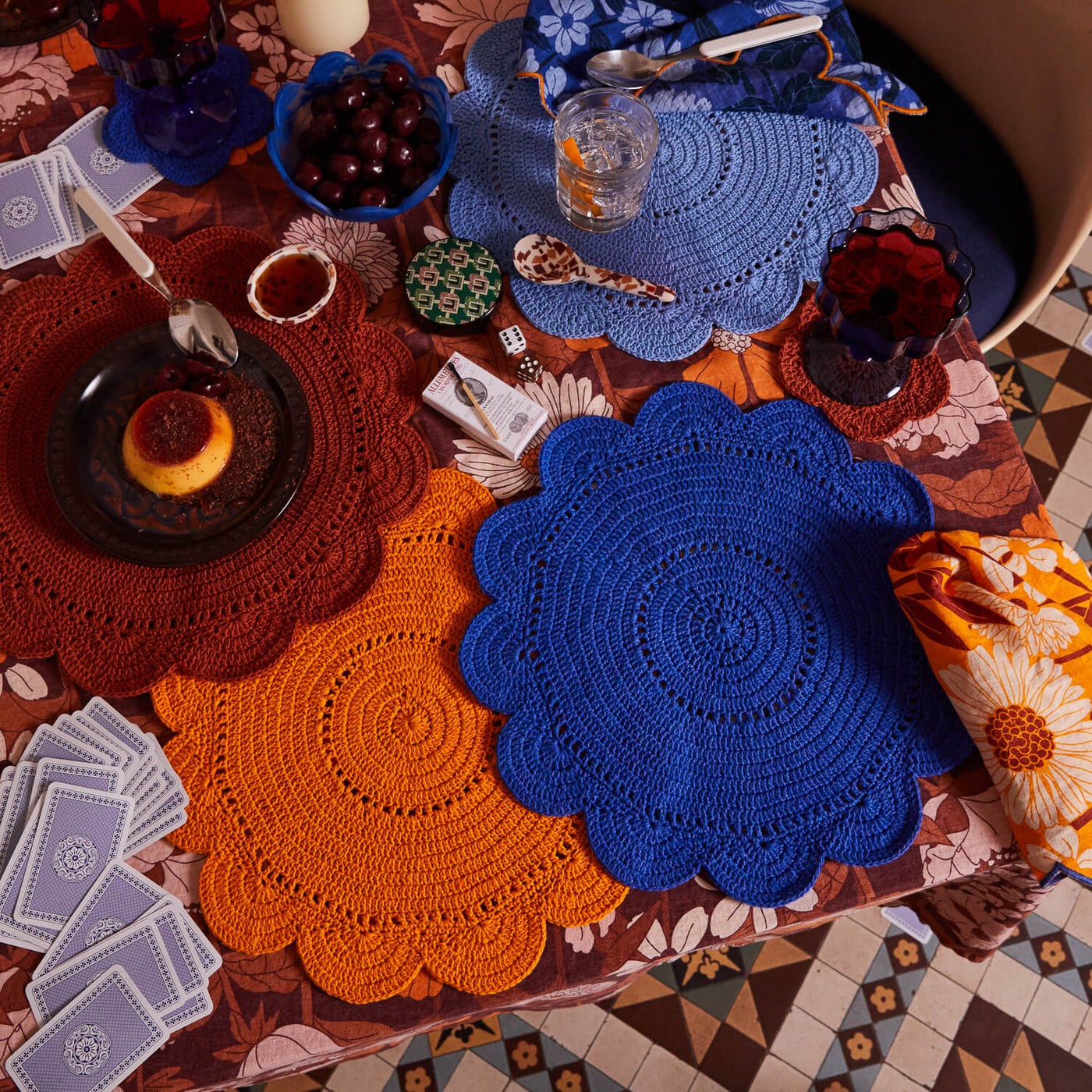 Chumo Crochet Placemat Set - Lapis