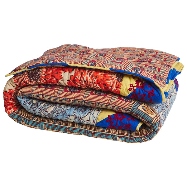 Clarice Patchwork Bedcover - Azure