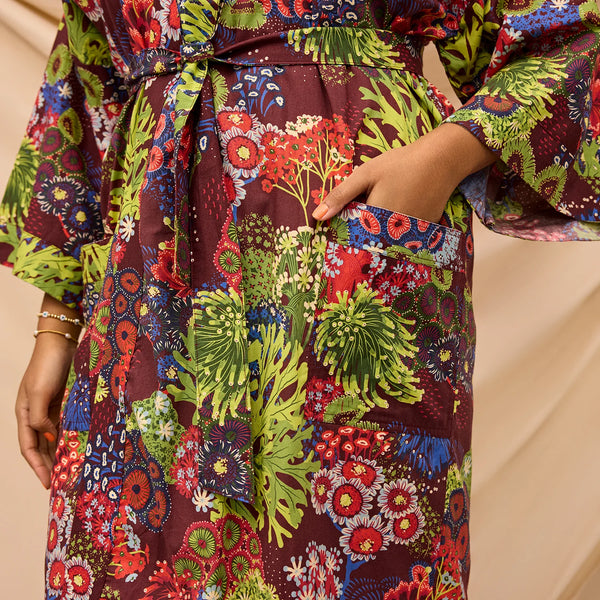 Cora Cotton Robe - Garnet