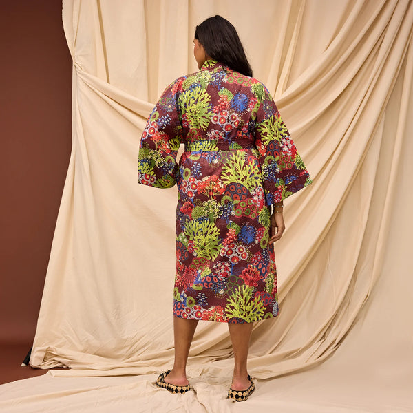Cora Cotton Robe - Garnet