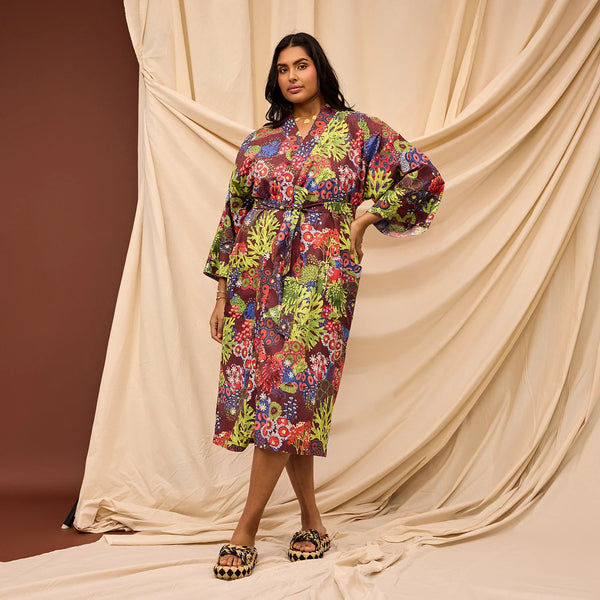 Cora Cotton Robe - Garnet