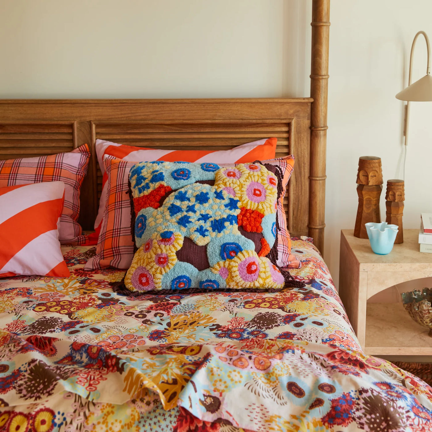 Cora Tufted Cushion - Garnet