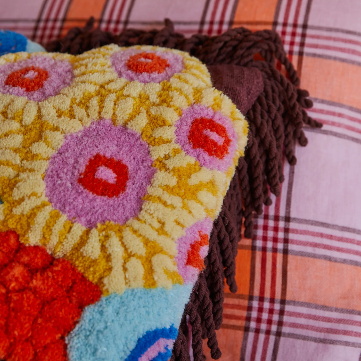 Cora Tufted Cushion - Garnet