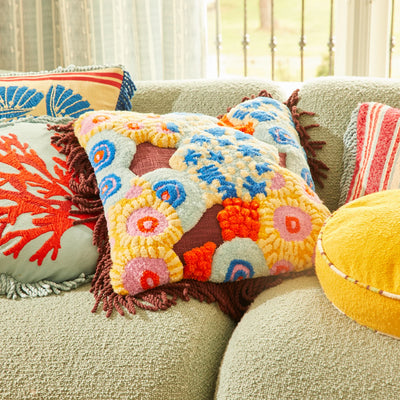 Cora Tufted Cushion - Garnet