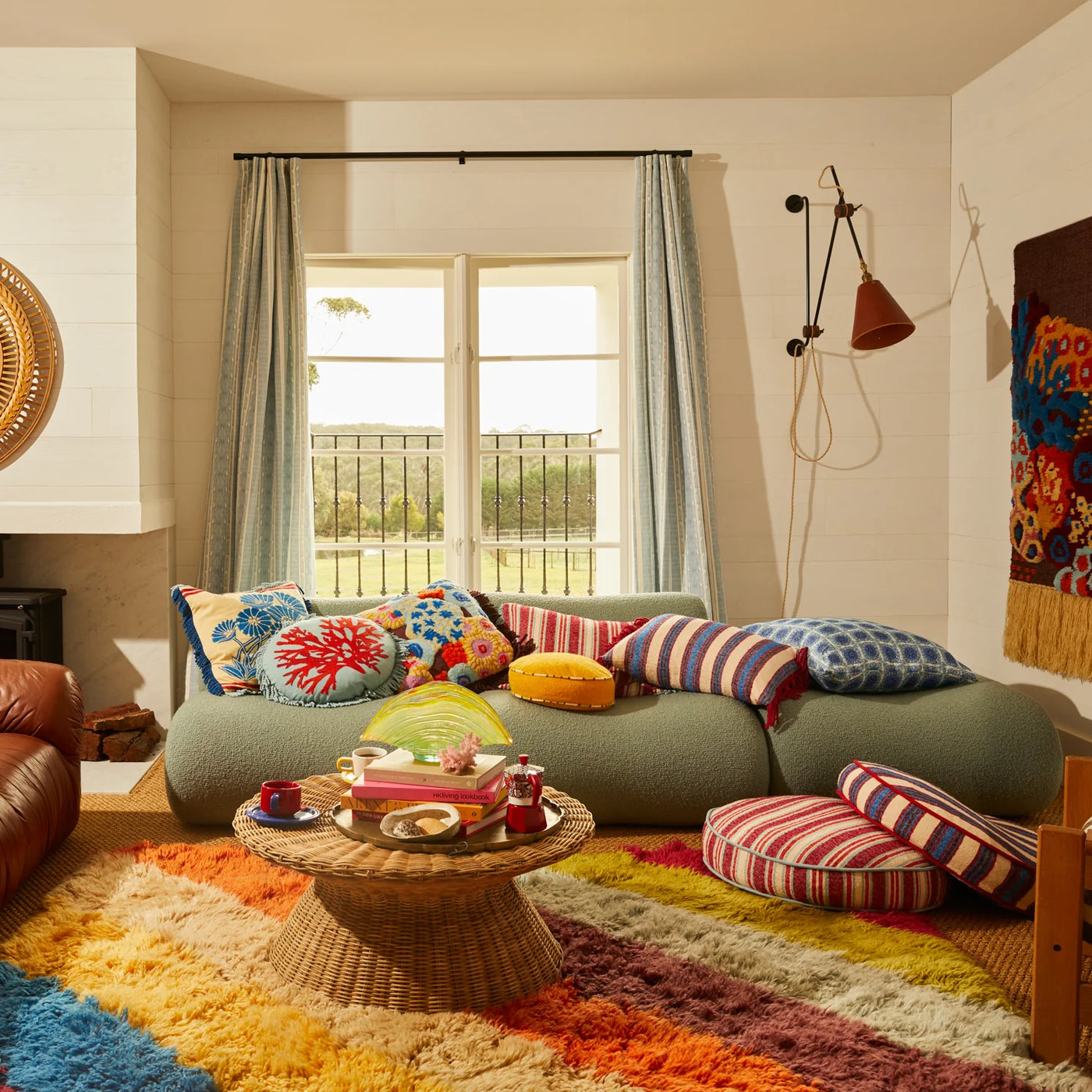 Cora Tufted Cushion - Garnet