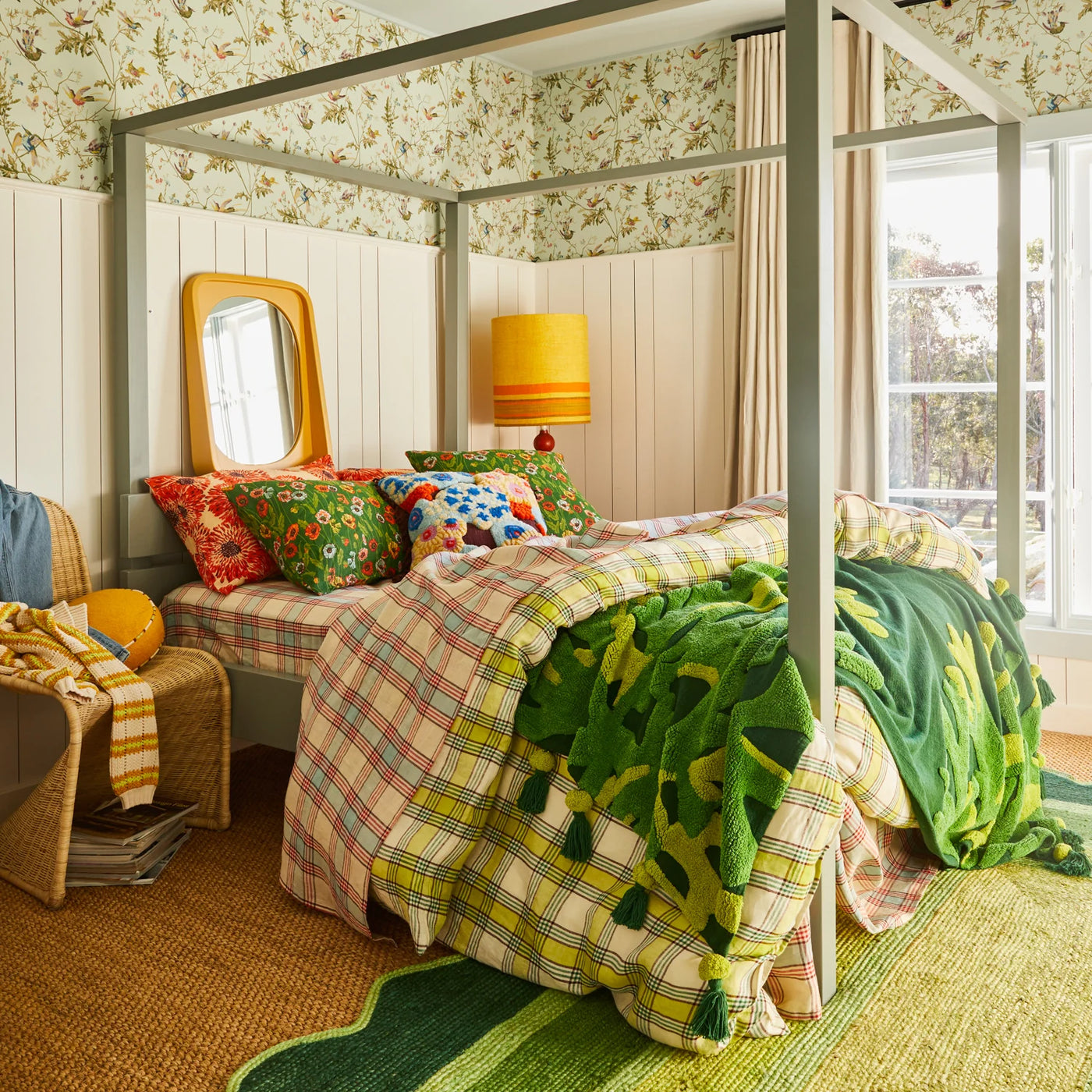 Cora Tufted Cushion - Garnet