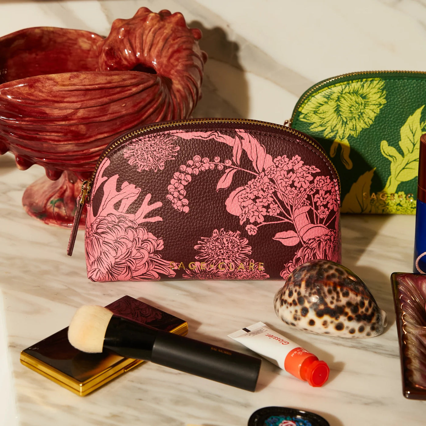 Delphine Cosmetic Pouch - Garnet