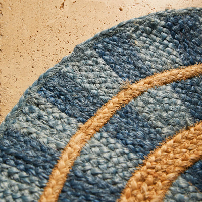 Fernanda Jute Mat - Cerulean