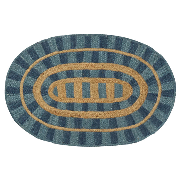 Fernanda Jute Mat - Cerulean