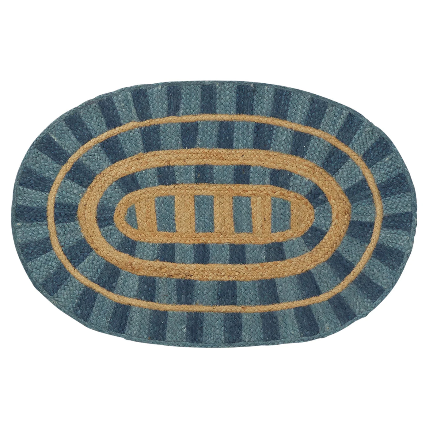Fernanda Jute Mat - Cerulean
