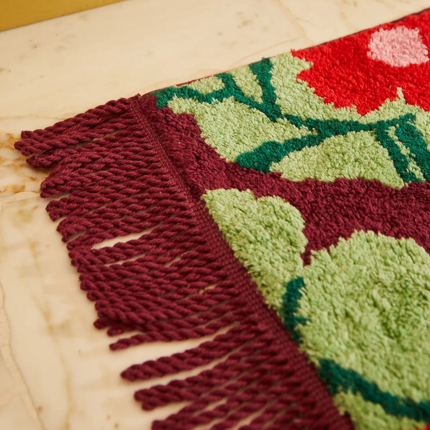 Genevieve Bath Mat - Mahogany fringe