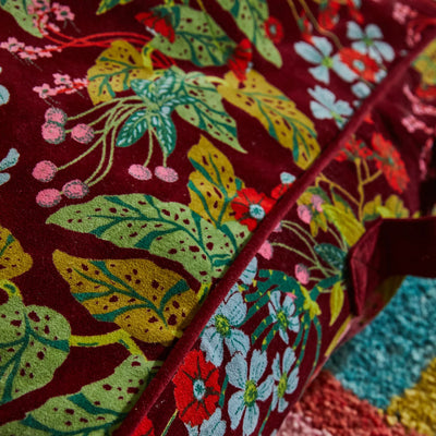 closer look of Genevieve Velvet Floor Cushion design