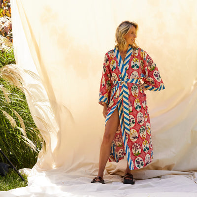 woman wearing Gigi Cotton Bath Robe