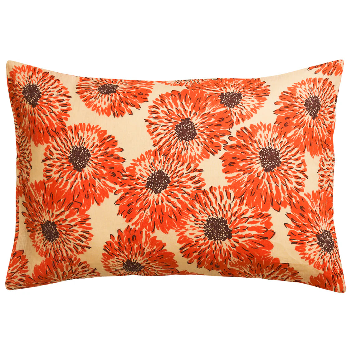 Isabella Linen Pillowcase Set - Flame
