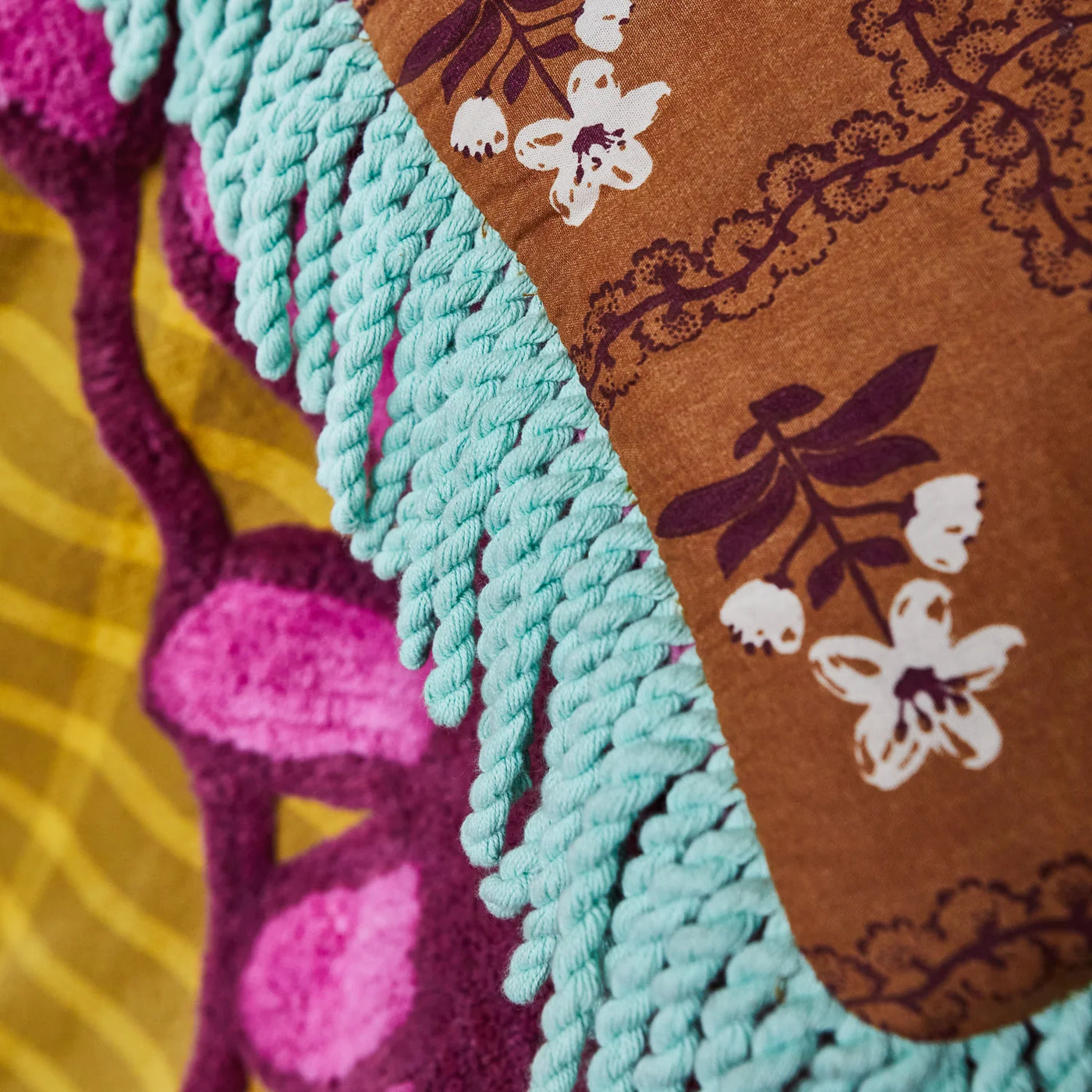 closer look of Ismay Tufted Bedcover fringe