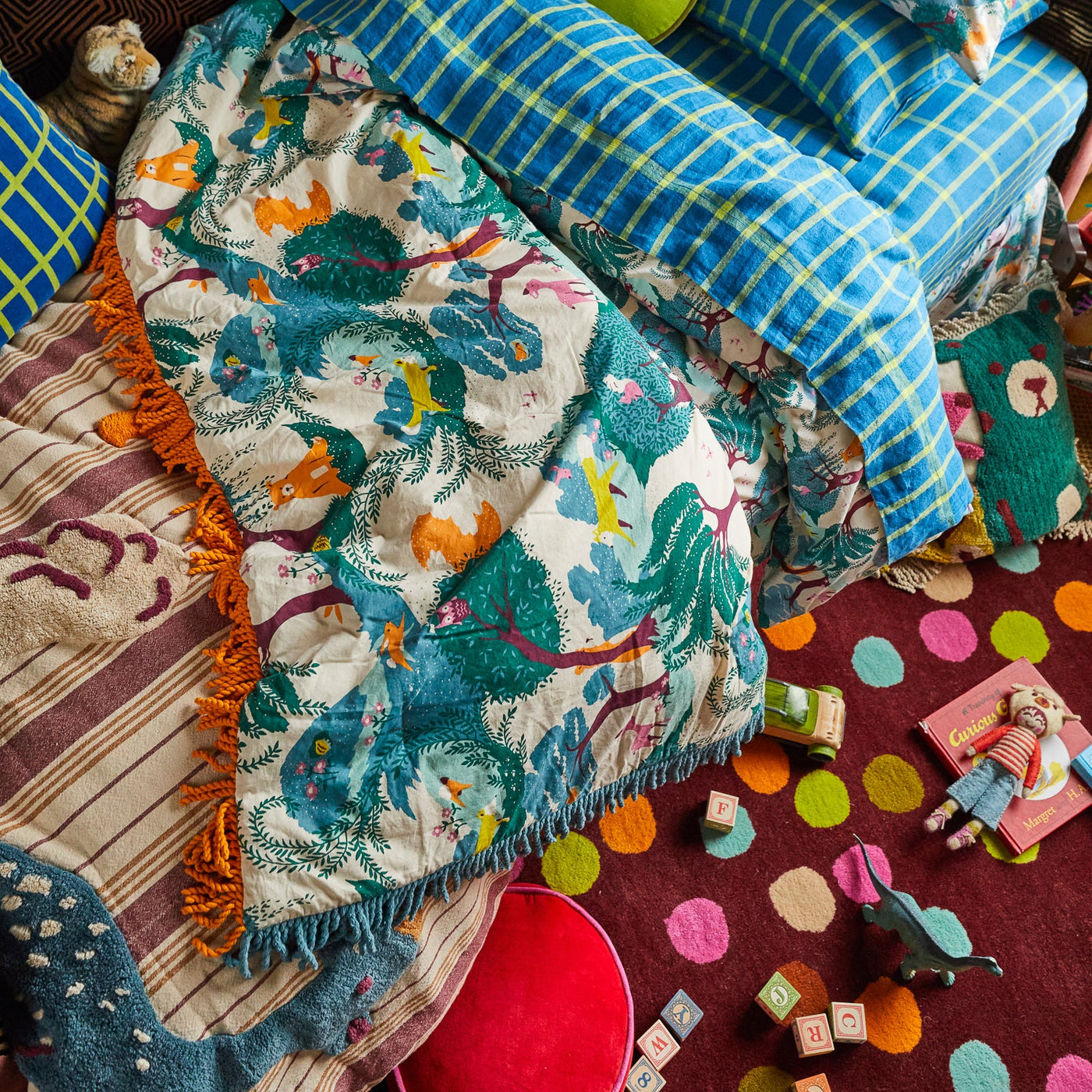 bed with Jarvis Tufted Bedcover