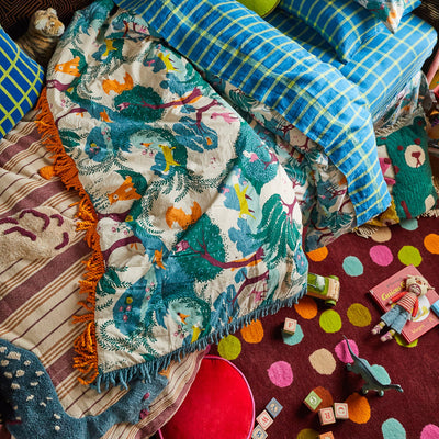 bed with Jarvis Tufted Bedcover